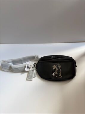 Coach Selena Gomez Black Leather Bunny Patch Belt Bag
